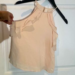 Love Tree Peach/Baby Pink Soft Spaghetti Strap Ruffled Cami Tank Top